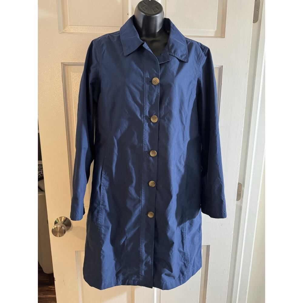 Ladies Lands’ End Blue Trench Coat Size Small 6-8